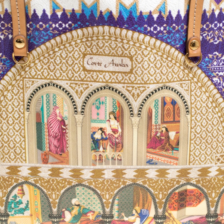 Pre Owned Etro Multicolor Printed Coated Canvas Shopping Tote