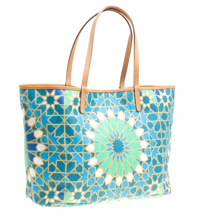 Pre Owned Etro Multicolor Printed Coated Canvas Shopping Tote