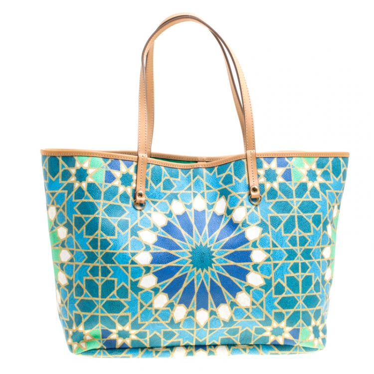 Pre Owned Etro Multicolor Printed Coated Canvas Shopping Tote