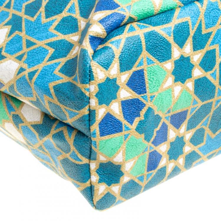 Pre Owned Etro Multicolor Printed Coated Canvas Shopping Tote