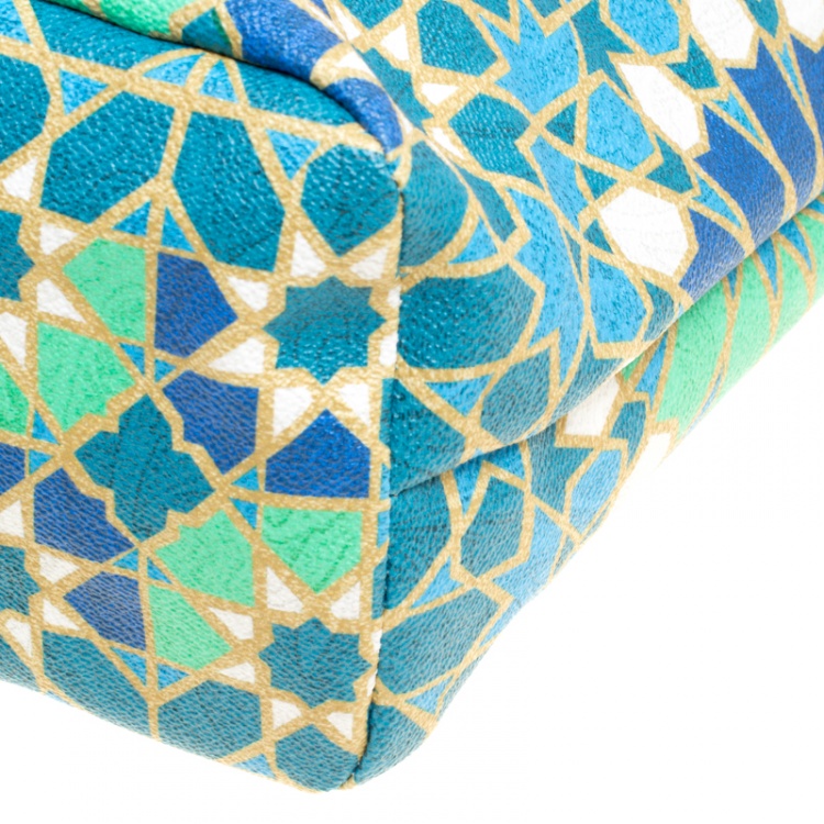 Pre Owned Etro Multicolor Printed Coated Canvas Shopping Tote