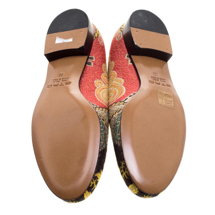 Pre Owned Etro Multicolor Printed Fabric Loafers Size 36