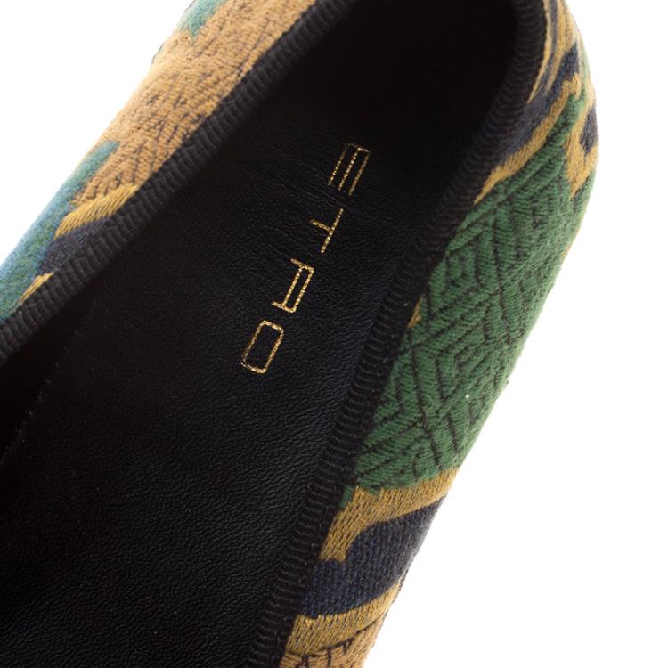 Pre Owned Etro Mulitcolor Brocade Loafers Size 37.5	