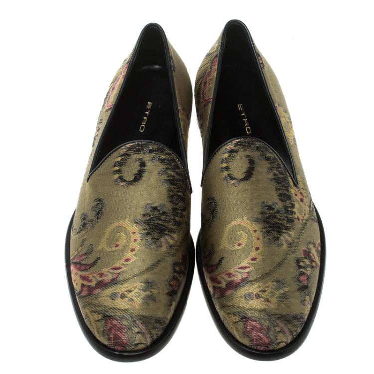 Pre Owned Etro Multicolor Brocade Fabric Loafers Size 39