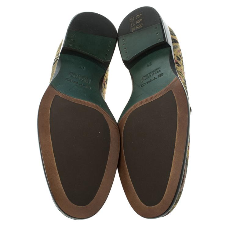 Pre Owned Etro Multicolor Brocade Fabric Loafers Size 39