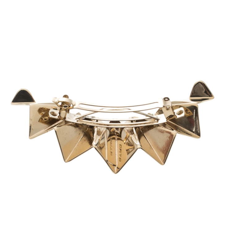 Pre Owned Etro Gold Tone Metal Hair Clip Barrette