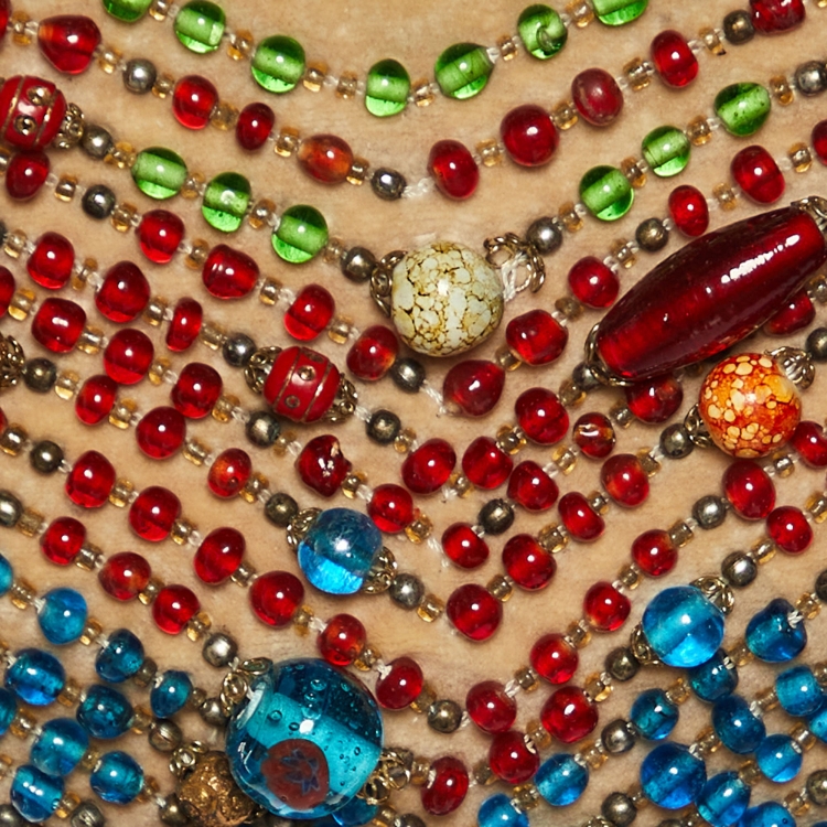 Pre Owned Etro Multicolour Beaded Velvet Tie Detail Waist Belt