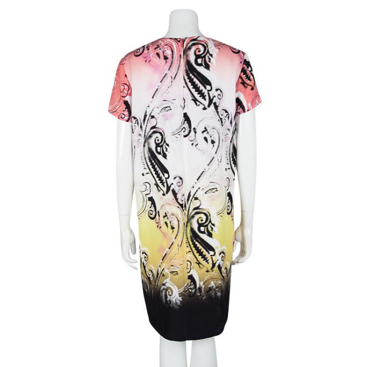 Pre Owned Etro Multicolor Printed Silk Short Sleeve Shift Dress M