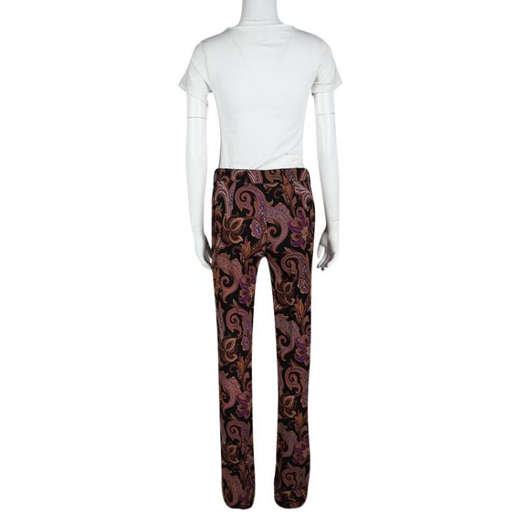 Pre Owned Etro Multicolor Paisley Printed Straight Fit Trousers S