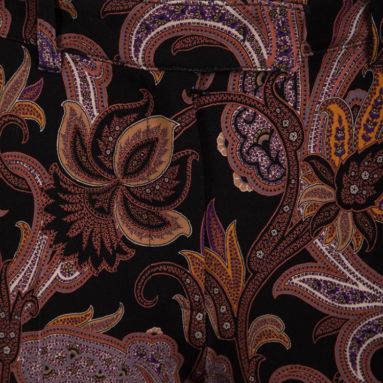 Pre Owned Etro Multicolor Paisley Printed Straight Fit Trousers S