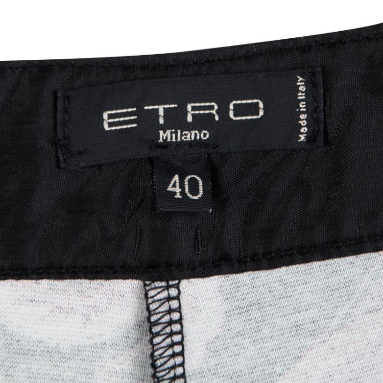 Pre Owned Etro Multicolor Paisley Printed Straight Fit Trousers S