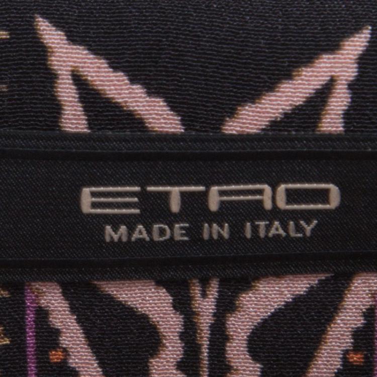 Pre Owned Etro Multicolor Printed Silk Long Sleeve Tunic M