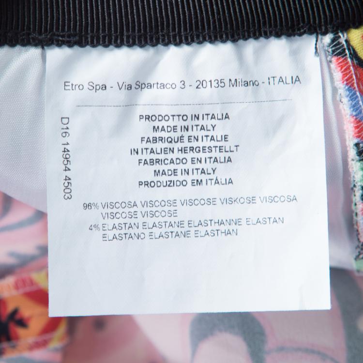 Pre Owned Etro Multicolor Printed Pants S