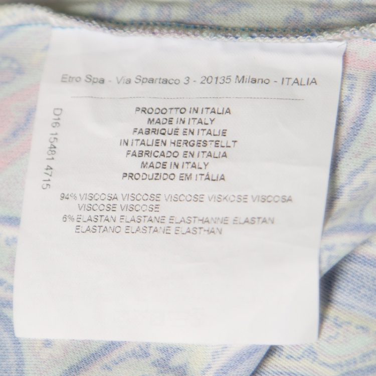 Pre Owned Etro Multicolor Paisley Printed Jersey Maxi Dress M