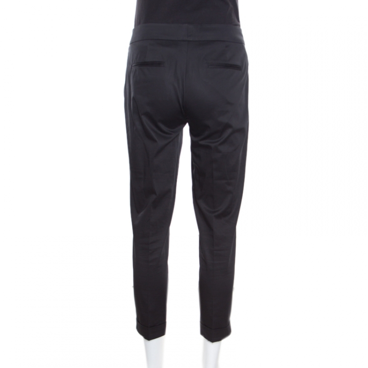 Pre Owned Etro Black Cuffed Hem Tailored Pants S