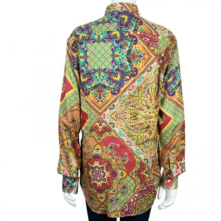 Pre Owned Etro Multicolor Paisley Print Shirt M