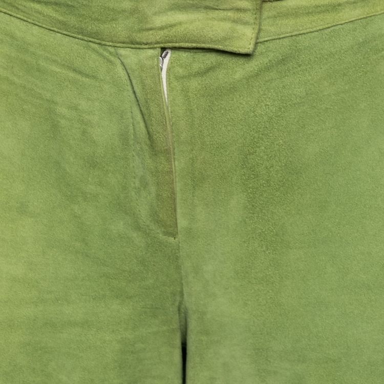 Pre Owned Etro Green Suede Flared Trousers M