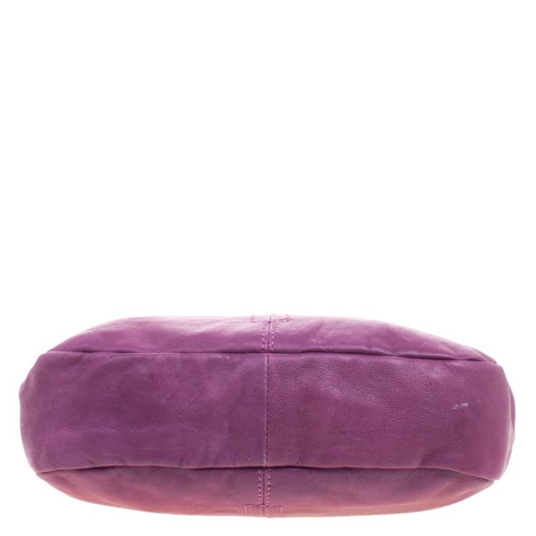 Pre Owned Etro Purple Leather Python Detail hobo