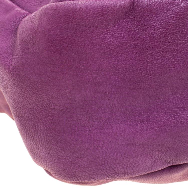 Pre Owned Etro Purple Leather Python Detail hobo