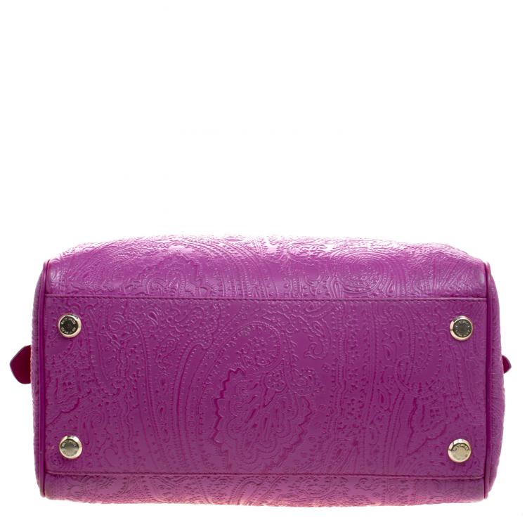 Pre Owned Etro Pink Embossed Leather Satchel