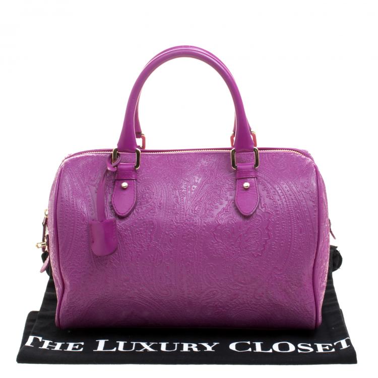 Pre Owned Etro Pink Embossed Leather Satchel