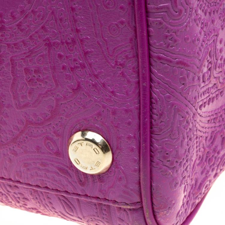 Pre Owned Etro Pink Embossed Leather Satchel
