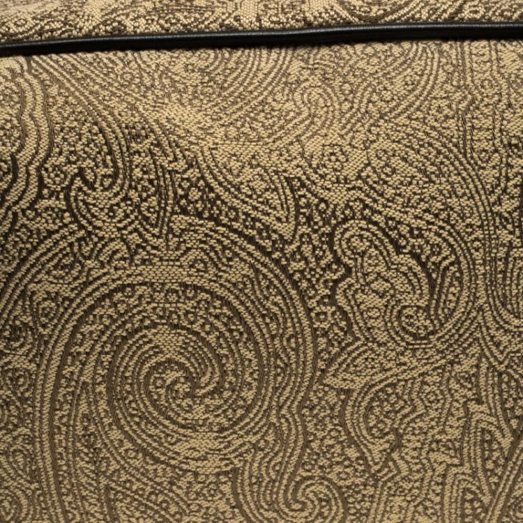 Pre Owned Etro Beige Paisley Printed Fabric Bowling Bag