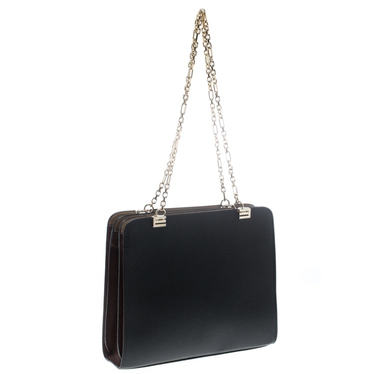Pre Owned Etro Black/Brown Leather Shoulder Bag