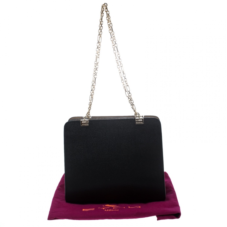 Pre Owned Etro Black/Brown Leather Shoulder Bag