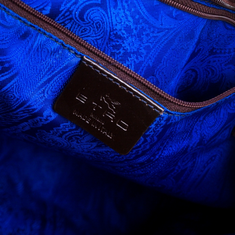 Pre Owned Etro Red Paisley Canvas Shopper Tote