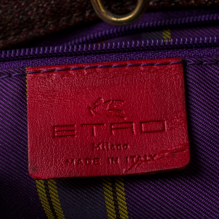 Pre Owned Etro Multicolour Paisley Quilted Coated Canvas and Fabric Tote 