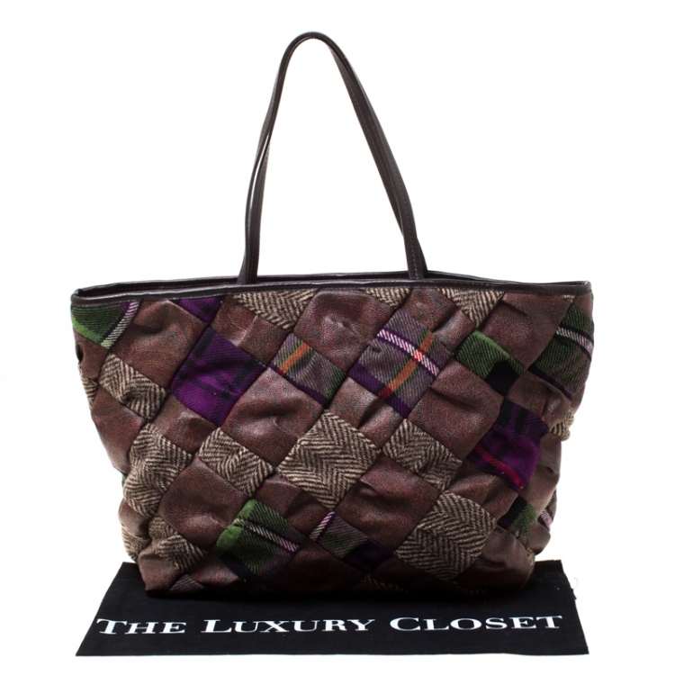 Pre Owned Etro Multicolour Paisley Quilted Coated Canvas and Fabric Tote 