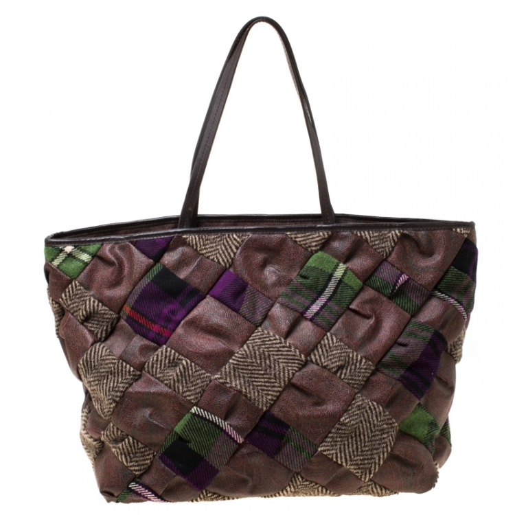 Pre Owned Etro Multicolour Paisley Quilted Coated Canvas and Fabric Tote 