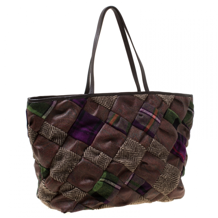 Pre Owned Etro Multicolour Paisley Quilted Coated Canvas and Fabric Tote 