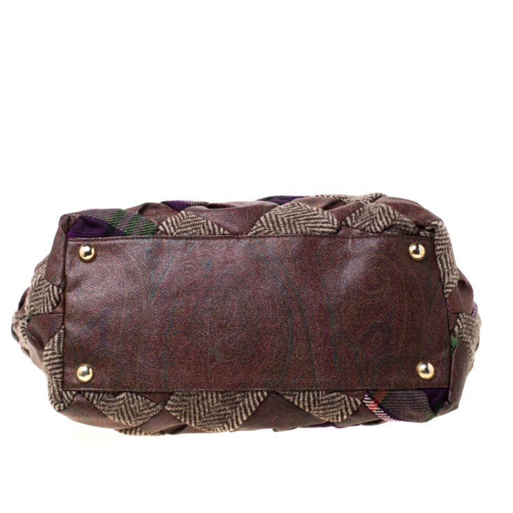 Pre Owned Etro Multicolour Paisley Quilted Coated Canvas and Fabric Tote 