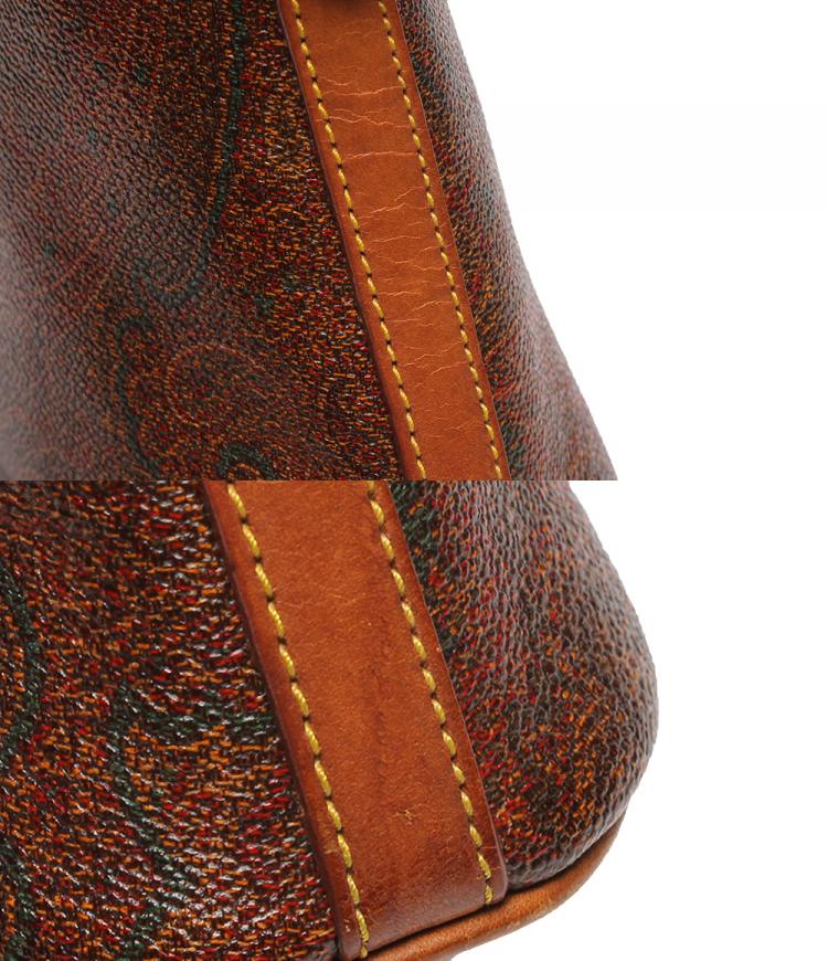 Pre Owned Etro Brown Paisley Printed Coated Canvas Satchel