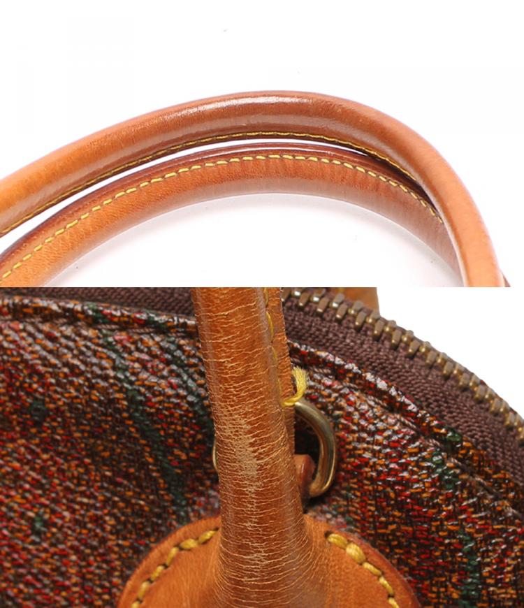 Pre Owned Etro Brown Paisley Printed Coated Canvas Satchel