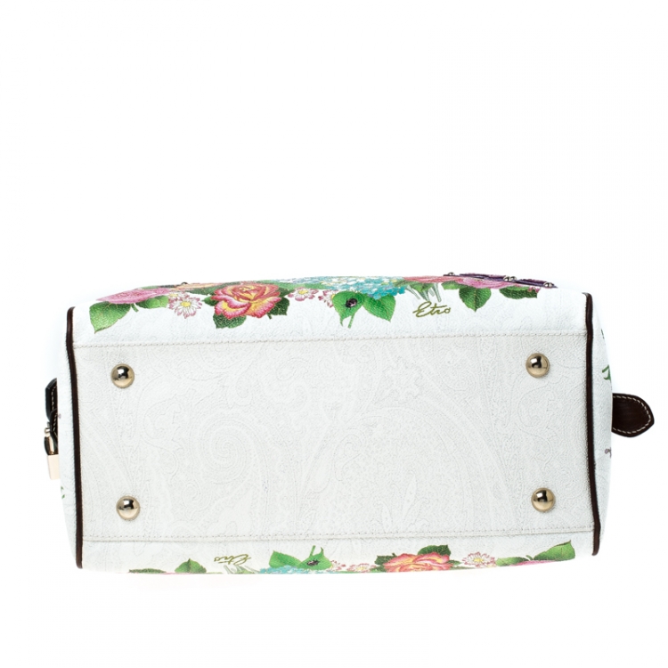 Pre Owned Etro Multicolor Paisley Printed Coated Canvas Boston Bag