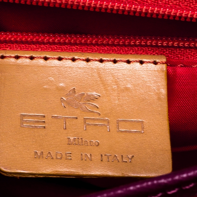 Pre Owned Etro Purple Leather Chain Flap Shoulder Bag