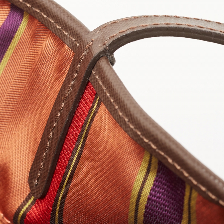 Pre Owned Etro Brown Paisley Print Coated Canvas Sequin Logo Shopper Tote