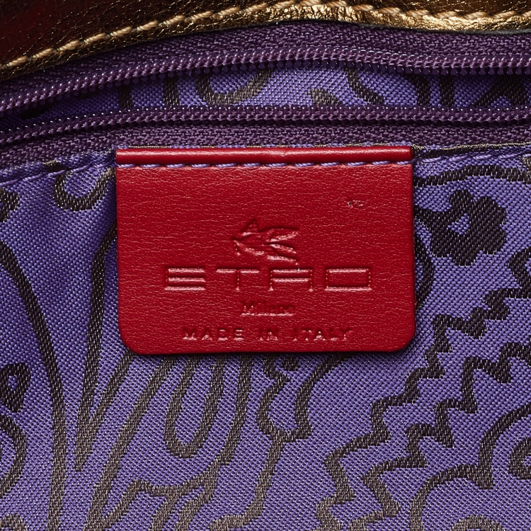 Pre Owned Etro Muticolor Leather and Suede Clutch