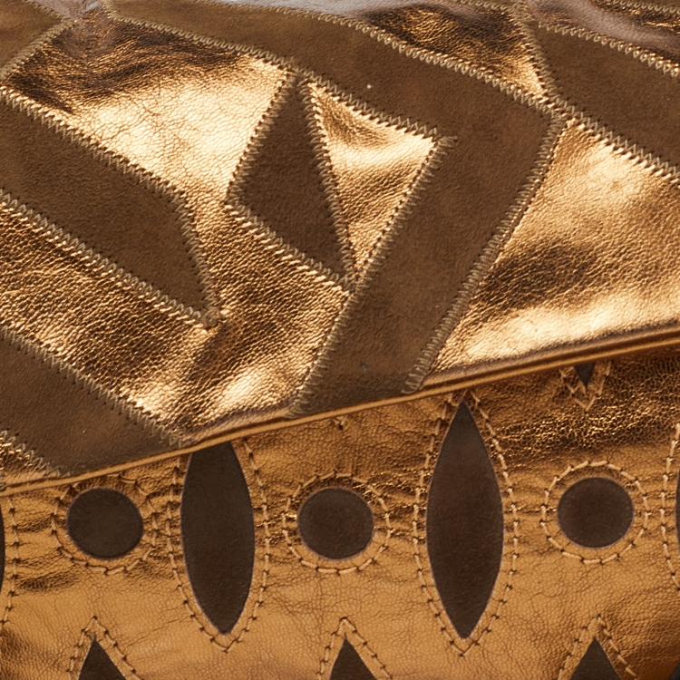 Pre Owned Etro Muticolor Leather and Suede Clutch