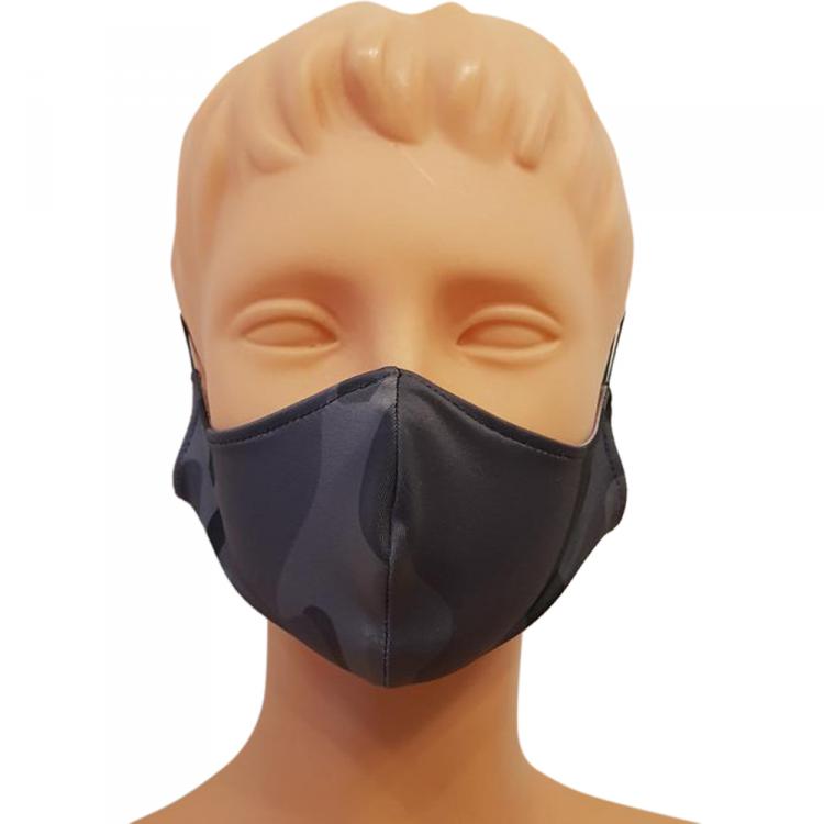 Pre Owned Handmade Grey Camouflage Cotton Face Mask - Pack of 5