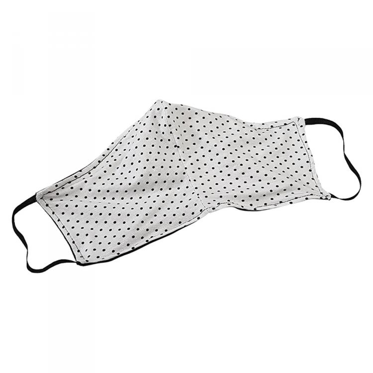 Pre Owned Non-Medical Handmade White Polka Dots Printed Cotton Face Mask - Pack of 5 (Available for UAE Customers Only)