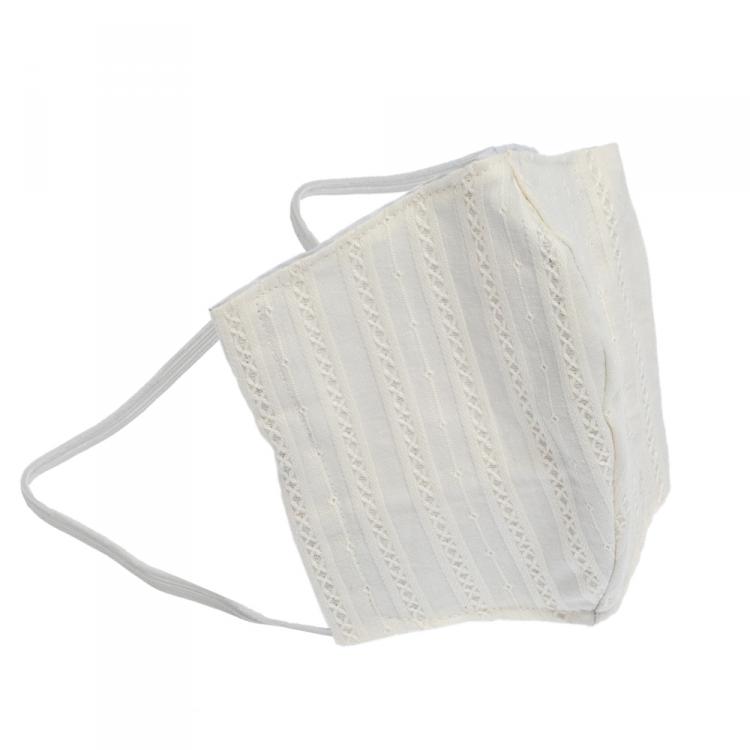 Pre Owned Non-Medical Handmade White Embroidered Cotton Face Mask - Pack Of 2 (Available for UAE Customers Only)