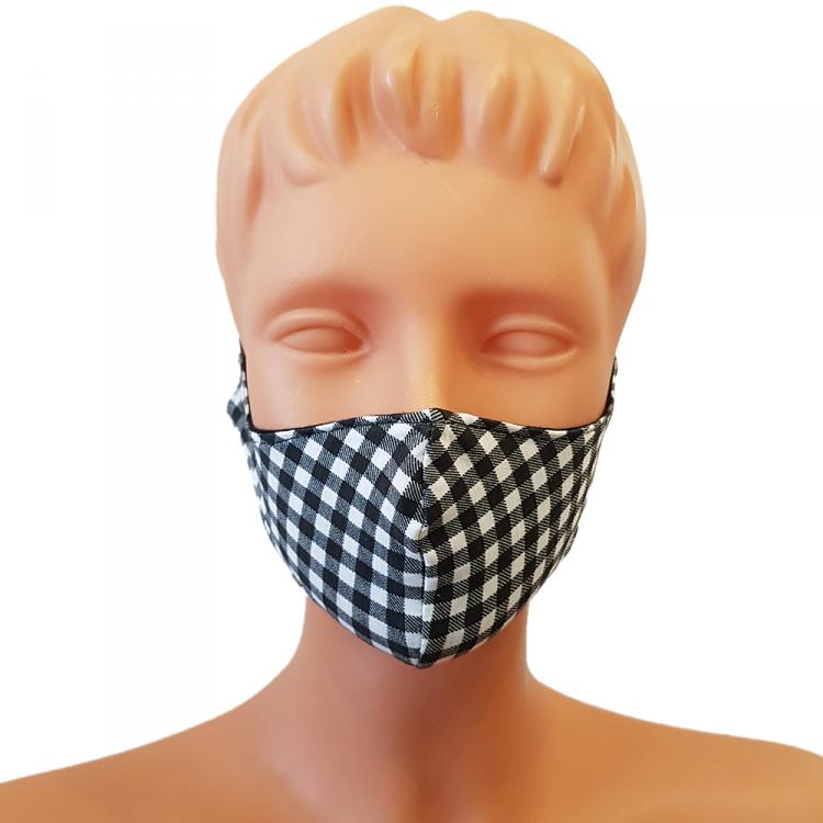 Pre Owned Non-Medical Handmade Checks Cotton Face Mask - Pack Of 5  ( Available for UAE Customers Only)