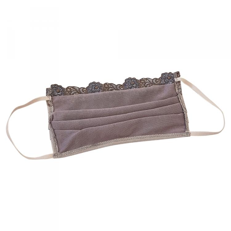 Pre Owned Non-Medical Handmade Blue Embroidered Lace and Cotton Face Mask - Pack Of 5 (Available for UAE Customers Only) 