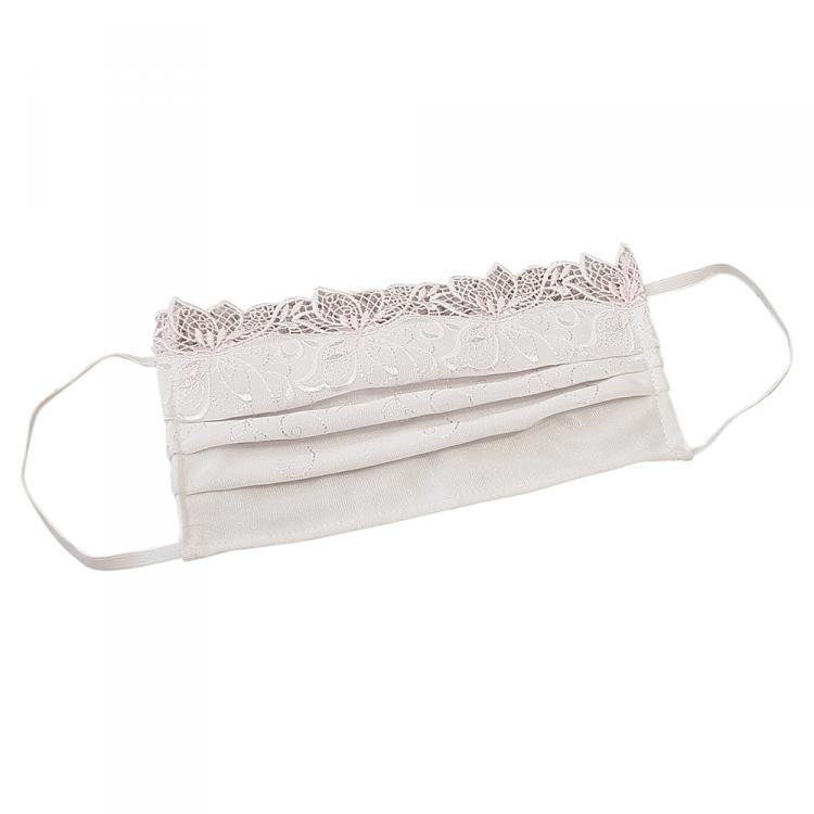 Pre Owned Non-Medical Handmade White Embroidered Lace and Cotton Face Mask - Pack Of 10 (Available for UAE Customers Only) 