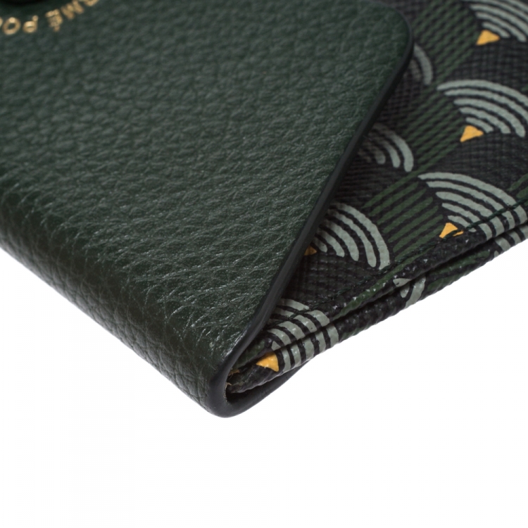 مملوكة مسبقًا Faure Le Page Green Coated Canvas and Leather Pouch Keychain