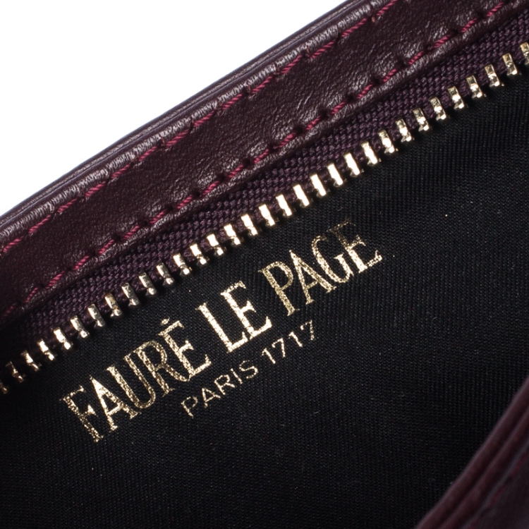 Pre Owned Faure Le Page Burgundy Coated Canvas Calibre 22 Wrislet Pouch